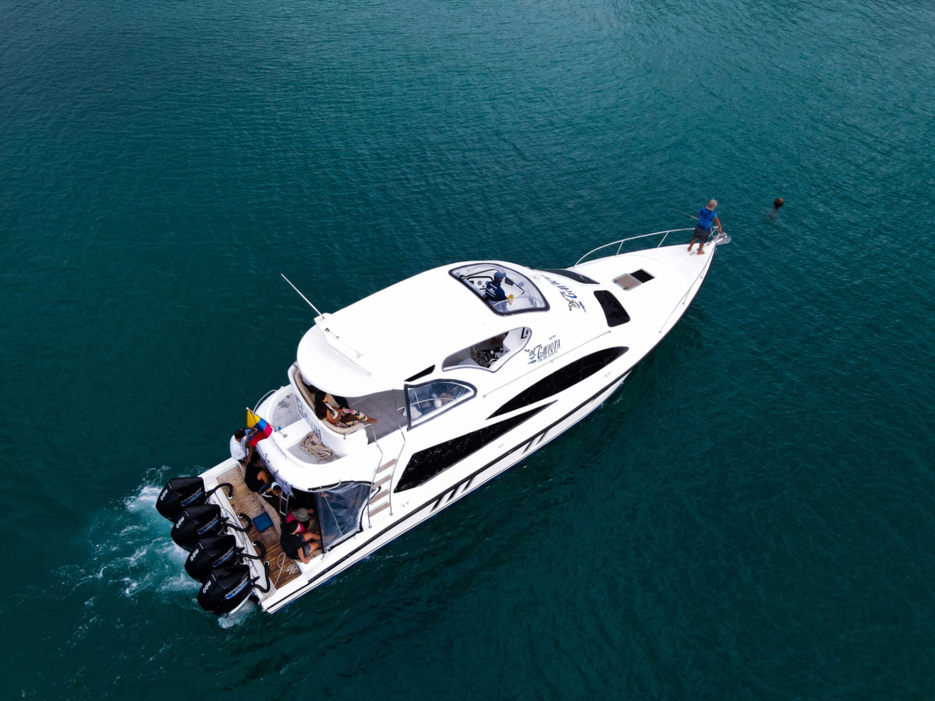 Speedboat docked at Puerto Ayora harbor